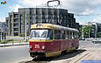 Tatra-T3SU #215 2-го маршрута на улице Котлова за перекрестком с Ивановским и Кузинским мостами