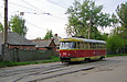Tatra-T3SU #253 15-го маршрута на улице Октябрьской Революции возле Октябрьского трамвайного депо