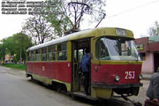 Tatra-T3 #253 на Харьковской набережной возле станции "Харьковский мост"