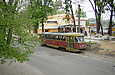 Tatra-T3SU #277 Tatra-T3SU #277 15-го маршрута на однопутном участке по Харьковской набережной перед остановкой "Харьковский мост"