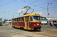 Tatra-T3SU #293 16-А маршрута на улице Героев Труда возле одноименной станции метро