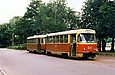 Tatra-T3SU #301-302 15-го маршрута на Харьковской набережной возле Московского проспекта
