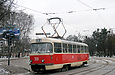 Tatra-T3SU #301 12-го маршрута на улице Сумской пересекает выезд с улицы Мироносицкой