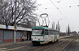 Tatra-T3SU #301 20-го маршрута на улице Клочковской перед отправлением от остановки "Сосновая горка"