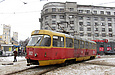 Tatra-T3SU #302 20-го маршрута на конечной станции "Южный вокзал"
