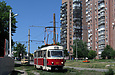 Tatra-T3SU #302 20-го маршрута на улице Клочковской в районе улицы Завода "Комсомолец"