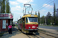 Tatra-T3SU #303 13-го маршрута на улице Клочковской в районе улицы Тобольской