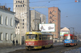 Tatra-T3SU #303 и #460 1-го маршрута на улице Красноармейской вблизи улицы Чеботарской