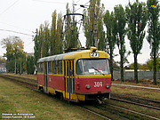Tatra-T3SU #304 20-го маршрута на улице Клочковской возле Очаковского переулка