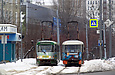 Tatra-T3SUCS #304 и Tatra-T3SU #3095 20-го маршрута на улице Клочковской возле перекрестка с одноименным спуском
