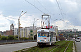 Tatra-T3SU #309 12-го маршрута следует по Новоивановскому мосту