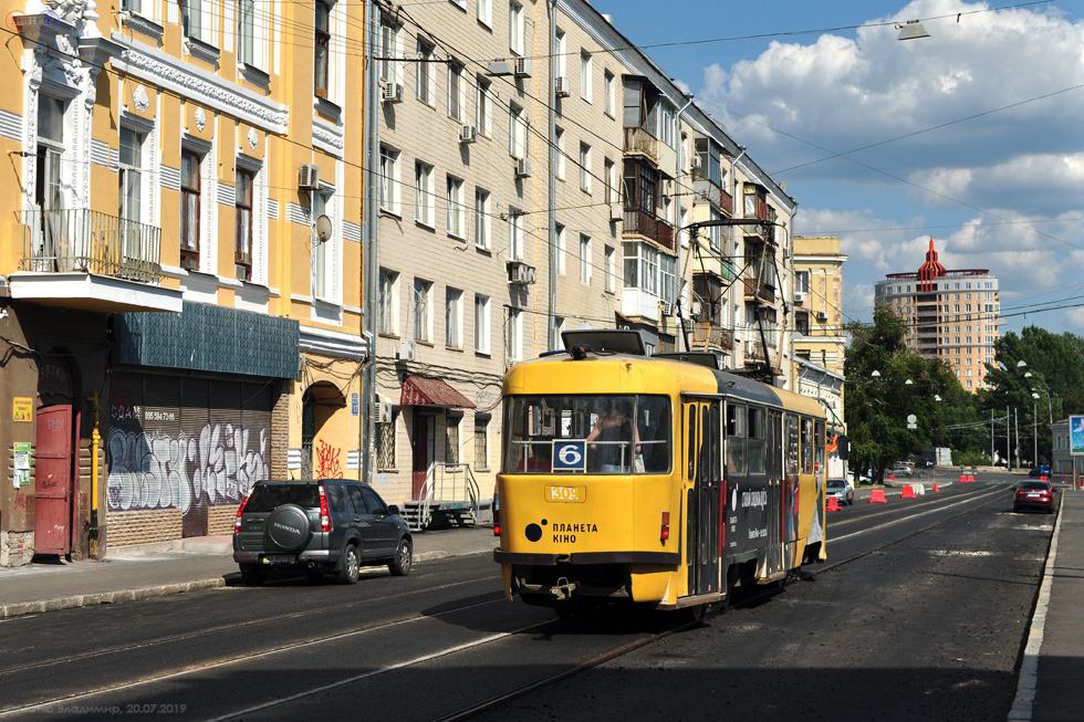 Tatra-T3SU #309 6-го маршрута на Московском проспекте в районе Слесарного переулка