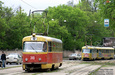 Tatra-T3SU #310 12-го маршрута на улице Мироносицкой  подходит к остановке "Парк им. Горького"