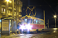 Tatra-T3SU #310 27-го маршрута на площади Восстания на остановке у одноименной станции метро