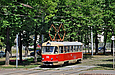 Tatra-T3SU #310 12-го маршрута на проспекте Правды перед перекрестком с проспектом Ленина