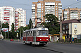 Tatra-T3SUCS #310 27-го маршрута на улице Гольдберговской следует по Заиковскому путепроводу