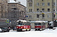 Tatra-T3SUCS #310 20-го маршрута и Tatra-T3 #3050 1-го маршрута на РК "Южный вокзал"