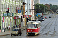 Tatra-T3SU #311 маршрута 27-Б на улице Университетской перед поворотом на площадь Розы Люксембург