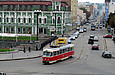 Tatra-T3SU #311 5-го маршрута поворачивает с улицы Полтавский шлях на Пролетарскую площадь
