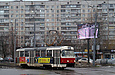Tatra-T3SUCS #311 27-го маршрута поворачивает с улицы Академика Павлова на улицу Героев труда