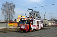 Tatra-T3SU #312 6-го маршрута на улице Академика Павлова отправился от остановки "Конюшенный переулок"