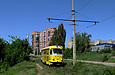Tatra-T3SU #312 20-го маршрута на улице Клочковской спускается к Алексеевской балке