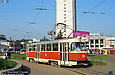 Tatra-T3SU #315 12-го маршрута выезжает с разворотного кольца конечной станции "Южный вокзал"