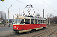 Tatra-T3SU #315 20-го маршрута на проспекте Победы принимает пассажиров на одноименной конечной станции