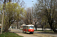 Tatra-T3SU #315 12-го маршрута на улице Октябрьской революции подъезжает к конечной станции "Новожаново"