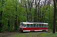 Tatra-T3SUCS #315 12-го маршрута разворачивается на конечной "Лесопарк"