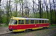 Tatra-T3SU #317 12-го маршрута на кольце конечной станции "Лесопарк"