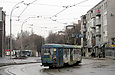 Tatra-T3SU #317 12-го маршрута поворачивает с улицы Тринклера на улицу Маяковского