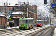 Tatra-T3SU #317 12-го маршрута и Tatra-T3SU #379 20-го маршрута на улице Котлова возле переулка Резниковского