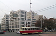 Tatra-T3SU #317 12-го маршрута на проспекте Правды на перекрестке с проспектом Ленина