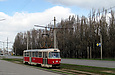 Tatra-T3SU #318 6-го маршрута на улице Шевченко в районе Гидропарка