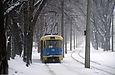 Tatra-T3SU #334 6-го маршрута на остановке "улица Крупской" по Салтовскому шоссе