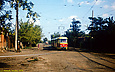 Tatra-T3SU #335-336 7-го маршрута на улице Кривомазова подъезжает к конечной "Новоселовка"