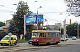 Tatra-T3SU #337 1-го маршрута на улице Котлова подъезжает к остановке "Панасовка"
