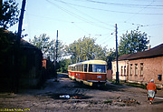 Tatra-T3SU #347-348 7-го маршрута на улице Сухаревской (конечная "Новоселовка")