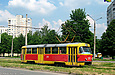 Tatra-T3SU #379 20-го маршрута на проспекте Победы между остановками "Солнечная" и "Школьная"