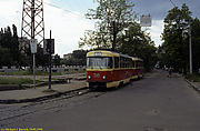 Tatra-T3SU #395-396 15-го маршрута на Харьковской набережной