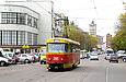 Tatra-T3SU #395 20-го маршрута на улице Красноармейской возле остановки "Привокзальная площадь"