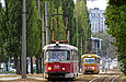 Tatra-T3SU #395 6-го маршрута и #3009 27-го маршрута на улице Академика Павлова в районе перекрестка с переулком Серп и Молот