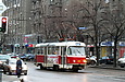 Tatra-T3M #395 12-го маршрута на улице Евгения Котляра на перекрестке с улицей Благовещенской