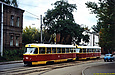 Tatra-T3SU #401-402 15-го маршрута в переулке Лосевском возле Ленинского депо
