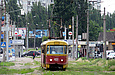 Tatra-T3SU #401 27-го маршрута на улице Академика Павлова в районе станции метро "Студенческая"