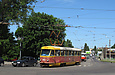 Tatra-T3SU #401 27-го маршрута на перекрестке улицы Академика Павлова и Московского проспекта