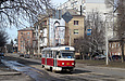 Tatra-T3SUCS #401 7-го маршрута на улице Большой Панасовской в районе Лосевского переулка