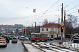 Tatra-T3SU #402 27-го маршрута на перекрестке улицы Шевченко и улицы Матюшенко