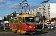 Tatra-T3SU #403 27-го маршрута на улице Академика Павлова возле станции метро "Студенческая"